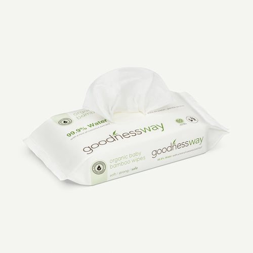 GoodnessWay Organic Bamboo Wipes, 3-Pack